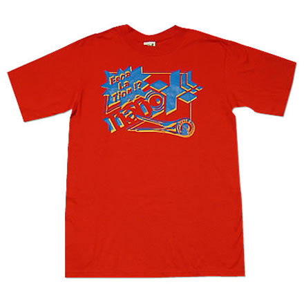 nanoX Tシャツ 赤（青×濃黄のプリント）／nanoX (ナノックス)【国内バンドTシャツ】